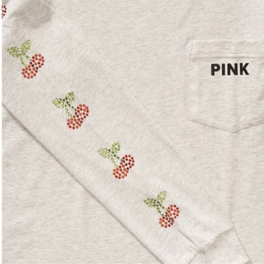 Pink long sleeve bling campus t shirt